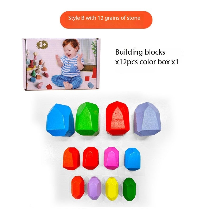 Montessori Stacking Stone Blocks – Colorful Balancing Puzzle Toy for Kids