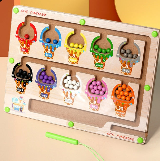 Magnetic Bead Maze Number Puzzle – Logic & Fine Motor Toy for Preschoolers