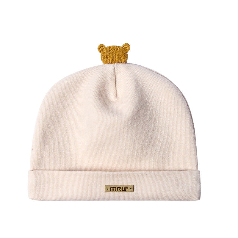 Double-Layer Cotton Baby Hat – Bear Style