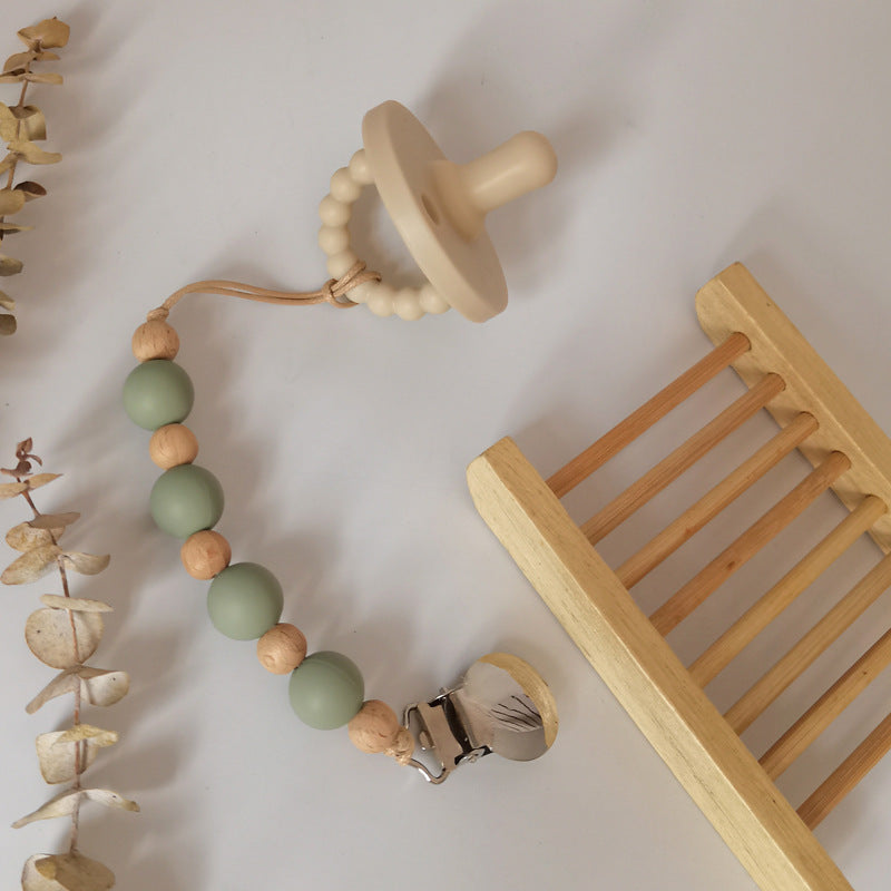 Silicone Bead Pacifier Clip – Soothing Teething Chain for Babies (DIY-Friendly)