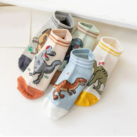 Summer Thin Dinosaur Socks – Breathable Mesh Socks for Boys (Baby to Big Kids)