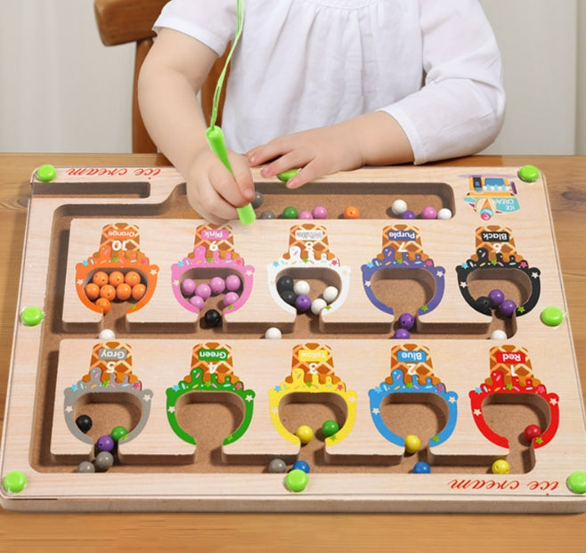 Magnetic Bead Maze Number Puzzle – Logic & Fine Motor Toy for Preschoolers
